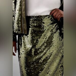 NWT Karen Millen Plus Size Sequin Woven Maxi Skirt